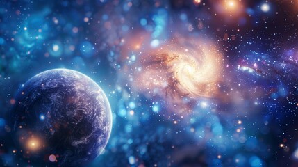 A close up of a planet and galaxy in space, AI