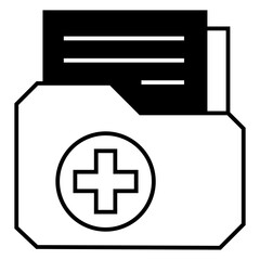 Health Record Folder Icon Vector Illustration Logo Template, can be used for many purposes