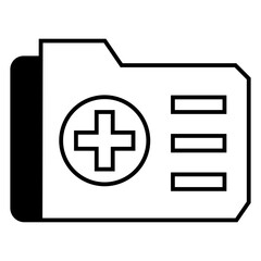 Health Record Folder Icon Vector Illustration Logo Template, can be used for many purposes
