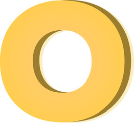 Yellow alphabet letter O