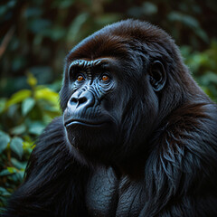 Obraz premium Gorilla-in-Lush-Greenery