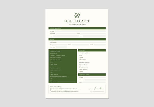 Membership Form Layout