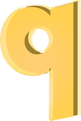 Yellow lowercase letter q