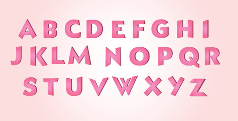 gradient pink alphabet letters font