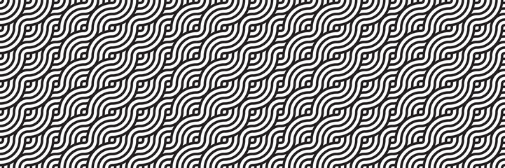 Fototapeta premium Black and White Geometric Seamless Pattern Background