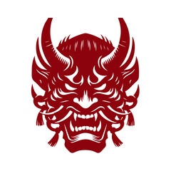 Oni japanese devil mask vector illustration