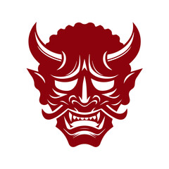 Oni japanese devil mask vector illustration