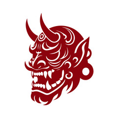 Oni japanese devil mask vector illustration