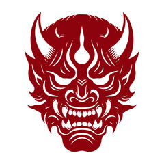 Oni japanese devil mask vector illustration