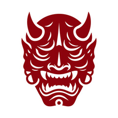 Oni japanese devil mask vector illustration