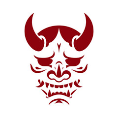 Oni japanese devil mask vector illustration