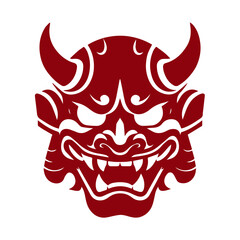 Oni japanese devil mask vector illustration