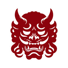 Oni japanese devil mask vector illustration