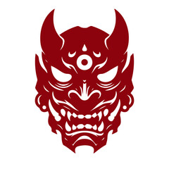 Oni japanese devil mask vector illustration