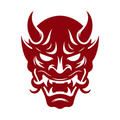 Oni japanese devil mask vector illustration