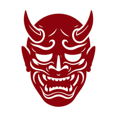 Oni japanese devil mask vector illustration