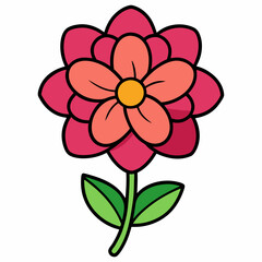 Doodle art style Flower with white background