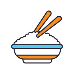 rice icon with white background vector stock illustration