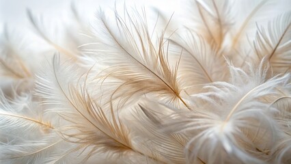 Obraz premium Softly focused, wispy, feathery textures and minimal, delicate, intricate patterns against a clean, pure, and minimalist white background.