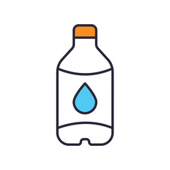 water bottle icon with white background vector stock illustration