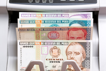 Peruvian sol in the counting machine