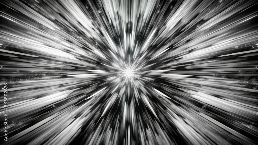 Poster high-contrast black and white abstract grunge brush strokes background with dynamic motion and speed