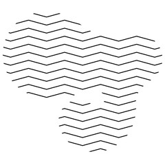  Stripes Blob.Hand-drawn nature texture design in black color. Vector illustration. 