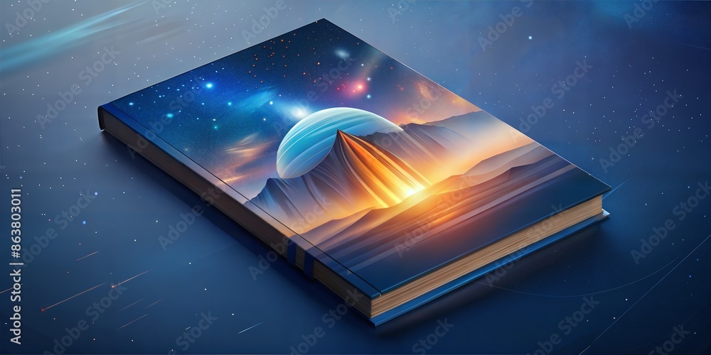 Canvas Prints 3d render of book on dark background