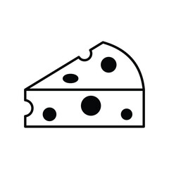 cheese icon with white background vector stock illustration