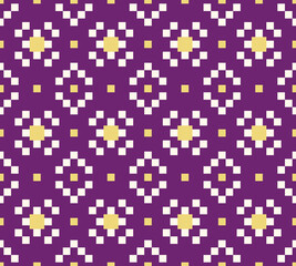 violet, pixel, ikat, ethnic, fabric abstract seamless pattern. design for background, wallpaper, carpet, clothing, batik, textile, embroidery, sarong, interior, floor, curtain, printing