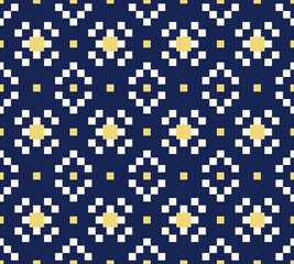 blue, pixel, ikat, ethnic, fabric abstract seamless pattern. design for background, wallpaper, carpet, clothing, batik, textile, embroidery, sarong, interior, floor, curtain, printing