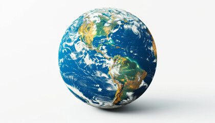 Fototapeta premium Earth Globe with Clouds and Continents