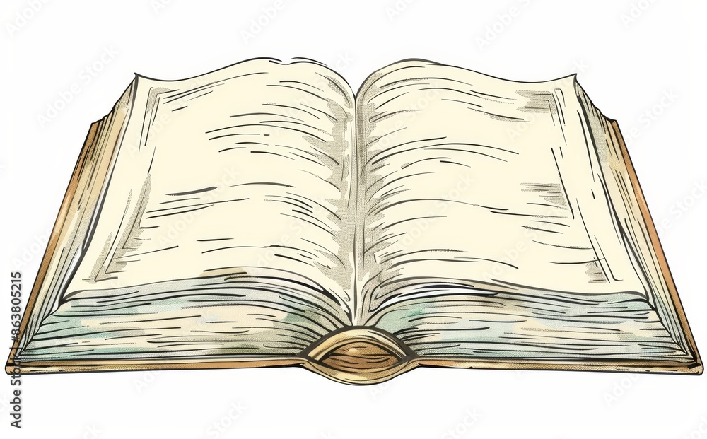 Poster the empty pages of a closed book are isolated from the background. it resembles a modern dictionary 