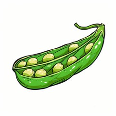 Pods with pea seeds isolated. Vegetarian food.