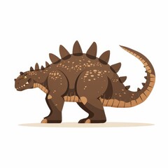 Fototapeta premium Isolated prehistoric dino, a jurassic period modern animal, and a drawing of ankylosaurus