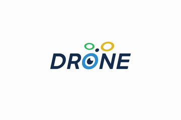 Drone Letter Typography Wordmark Logo