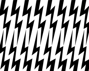 Black thunder bolt pattern on white