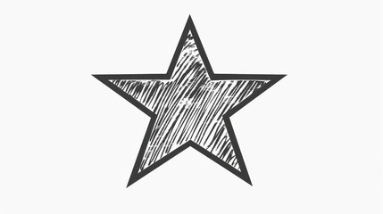 Obraz premium The hand drawn outline of a star isolated from the background