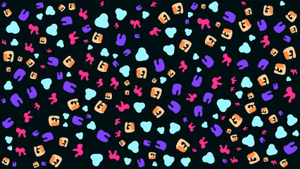 SEAMLESS HAND DRAWN DOODLE BLOB SHAPES PATTERN TEXTURE COLORFUL TEMPLATE ABSTRACT BACKGROUND TRENDY DESIGN VECTOR