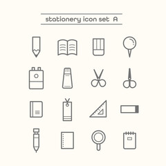 stationery icon set  A