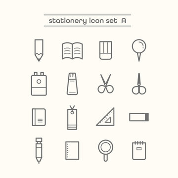 stationery icon set  A