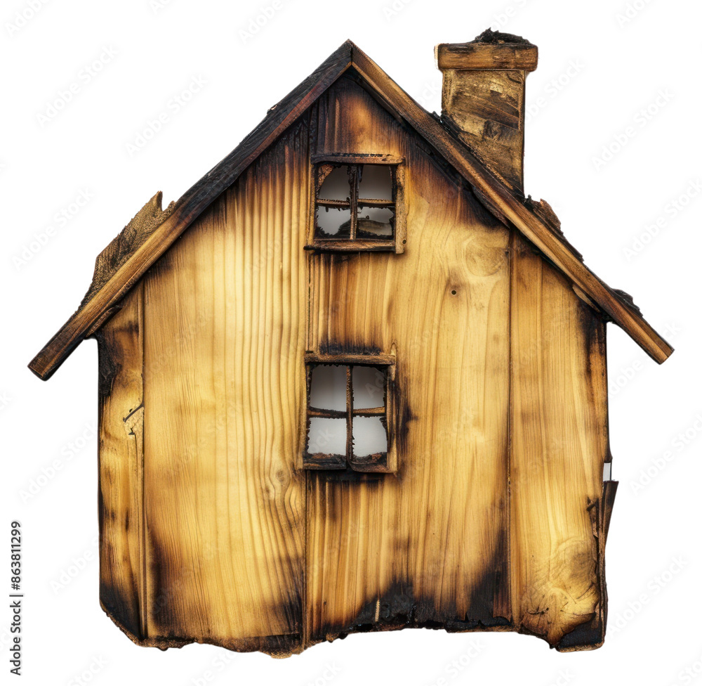 Wall mural png a figure house burnt house architecture building.