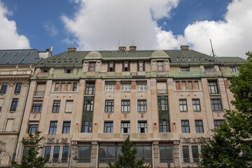 Historic buildings in the streets of Budapest.May, 2024