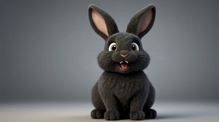 Obraz premium Cheerful Black Bunny Portrait