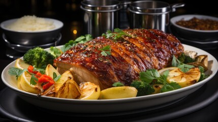Super Realistic, Highly Detailed Turkey Dish on White Background | Perfect for Food Photography, Editorial Use, and Culinary Projects, Ai generative
