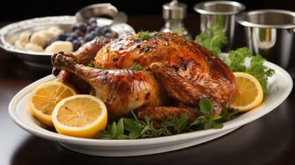 Super Realistic, Highly Detailed Turkey Dish on White Background | Perfect for Food Photography, Editorial Use, and Culinary Projects, Ai generative
