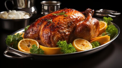 Super Realistic, Highly Detailed Turkey Dish on White Background | Perfect for Food Photography, Editorial Use, and Culinary Projects, Ai generative
