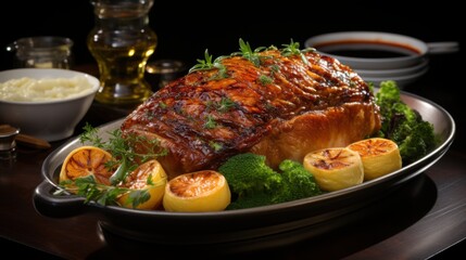 Super Realistic, Highly Detailed Turkey Dish on White Background | Perfect for Food Photography, Editorial Use, and Culinary Projects, Ai generative
