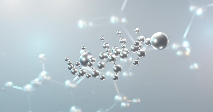 Borax rotating 3d molecule, molecular structure of e285, seamless video