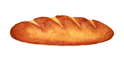 baguette food bread fresh organic breakfast french loaf brown bakery crust grain healthy wheat white isolated background art illustration design watercolor painting icon logo sign symbol tasty meal